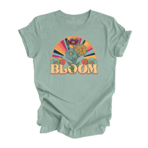 Bloom Retro T-Shirt | Dusty Blue Color | Made Retro