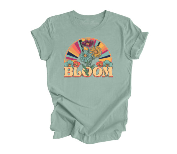 Bloom Retro T-Shirt | Dusty Blue Color | Made Retro