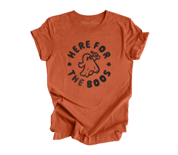 Here For The Boos Retro T-Shirt | Heather Autumn Color | Made Retro