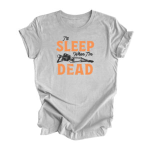 I'll Sleep When I'm Dead Retro T-Shirt | Heather Athletic Grey Color | Made Retro