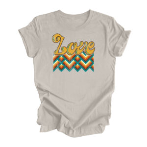 Retro Love T-Shirt | Heather Dust Color | Made Retro