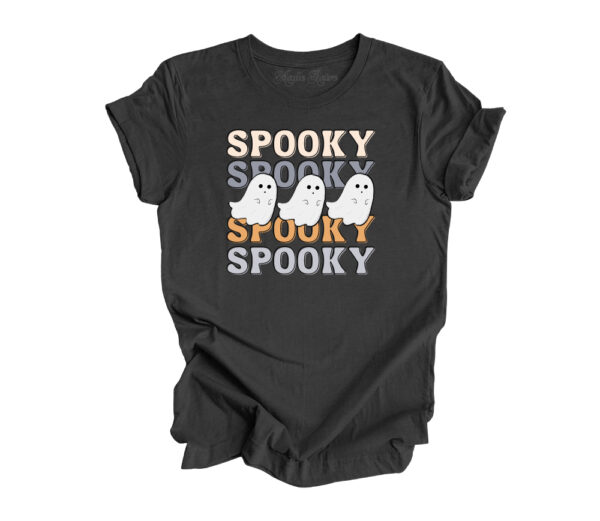 Retro Spooky Ghost T-Shirt | Heather Dark Grey Color | Made Retro