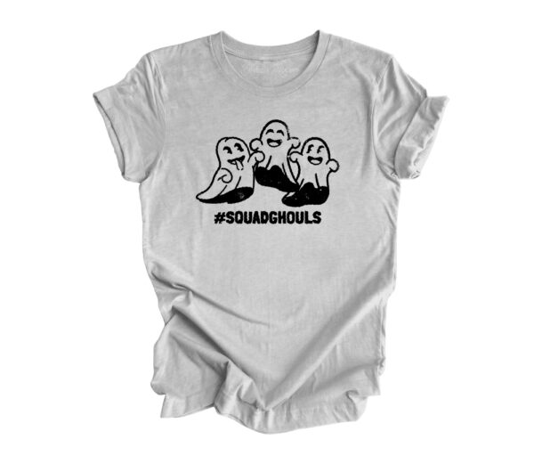 Squad Ghouls Retro T-Shirt | Heather Athletic Grey Color | Made Retro