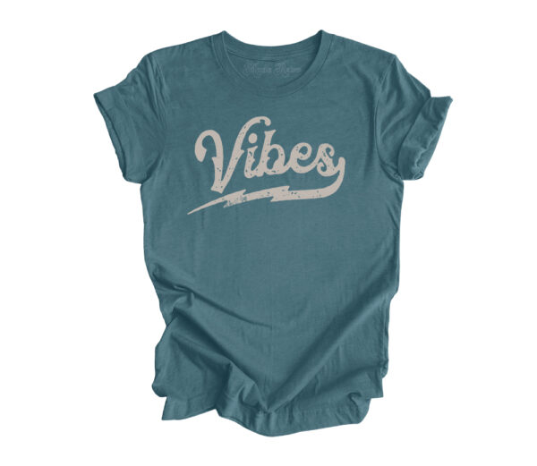 Vibes Retro T-Shirt | Heather Deep Teal Color | Made Retro