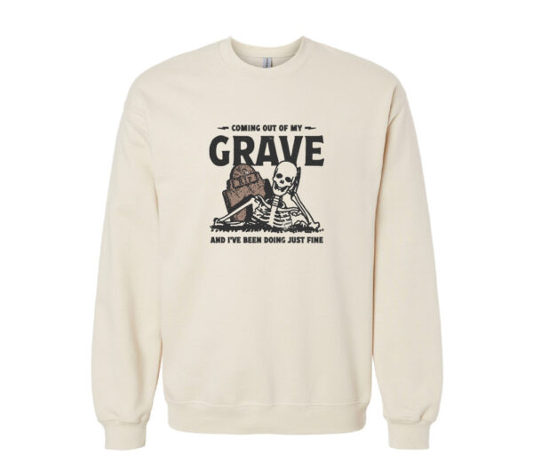 Coming Out of My Grave Retro Sweatshirt | Sand Color | Made Retro