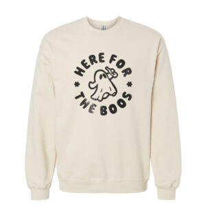 Here For The Boos Retro Sweatshirt | Sand Color | Made Retro