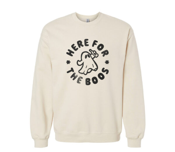 Here For The Boos Retro Sweatshirt | Sand Color | Made Retro