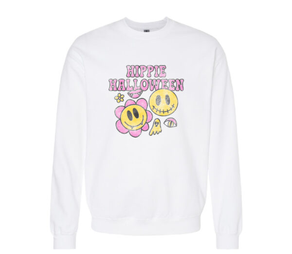 Hippie Halloween Retro Sweatshirt | White Color | Made Retro