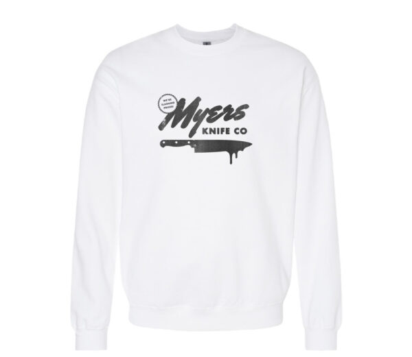 Myers Knife Co Halloween Retro Sweatshirt | White Color | Made Retro