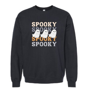 Retro Spooky Ghost Sweatshirt | Black Color | Made Retro