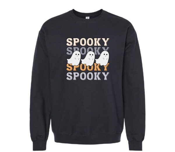 Retro Spooky Ghost Sweatshirt | Black Color | Made Retro