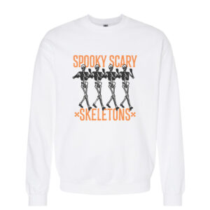 Spooky Scary Skeletons Retro Sweatshirt | White Color | Made Retro