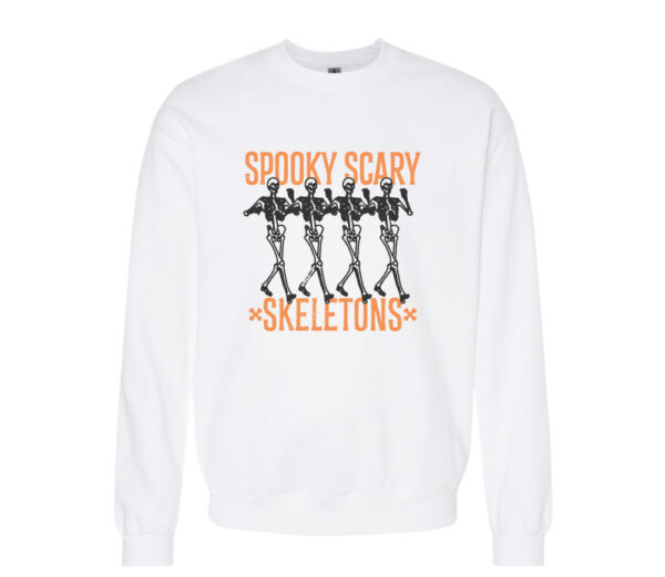 Spooky Scary Skeletons Retro Sweatshirt | White Color | Made Retro