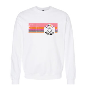 Spooky Season Stripes Retro Sweatshirt | White Color | Made Retro