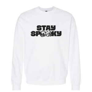 Stay Spooky With Skulls Retro Sweatshirt | White Color | Made Retro