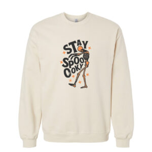 Stay Spooky Vintage Skeleton Sweatshirt | Sand Color | Made Retro