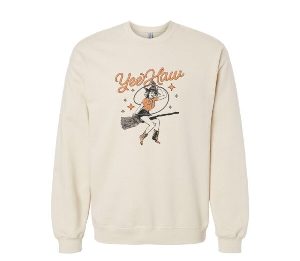 Yee Haw Halloween Retro Sweatshirt | Sand Color | Made Retro