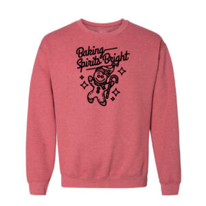 Baking Spirits Bright Christmas Sweatshirt | Heather Sport Dark Red Color | Made Retro