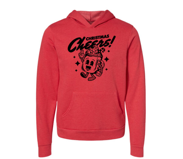 Christmas Cheers Retro Hoodie | Heather Red Color | Made Retro