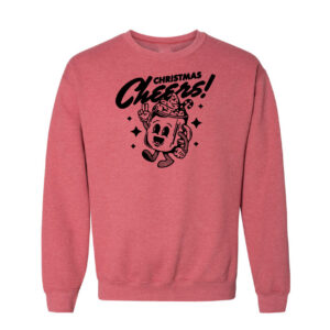 Christmas Cheers Retro Sweatshirt | Heather Sport Dark Red Color | Made Retro