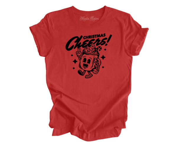 Christmas Cheers Retro T-Shirt | Heather Red Color | Made Retro