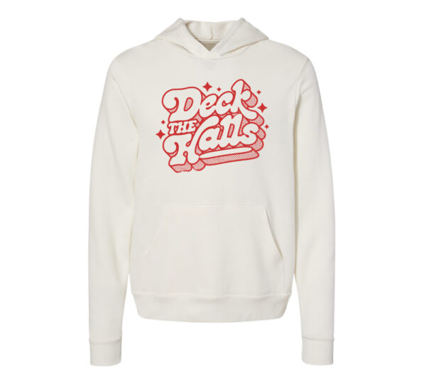 Deck The Halls Christmas Retro Hoodie | Vintage White Color | Made Retro