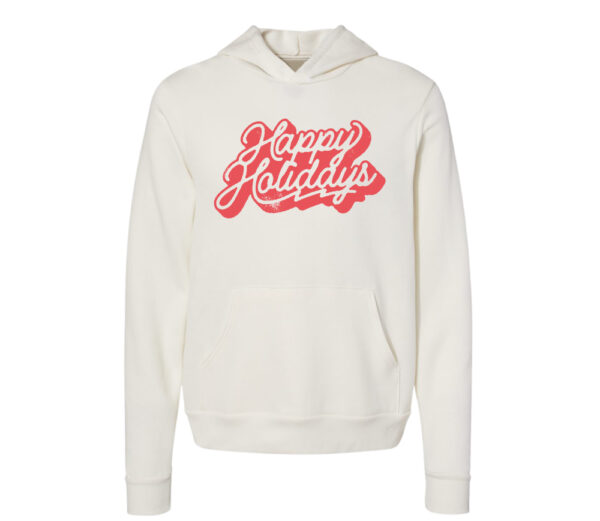 Retro Happy Holidays Christmas Hoodie | Vintage White Color | Made Retro