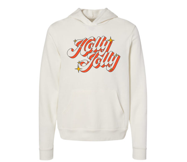 Starry Holly Jolly Christmas Hoodie | Vintage White Color | Made Retro