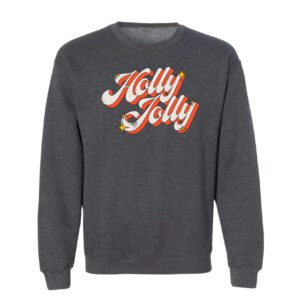 Starry Holly Jolly Christmas Sweatshirt | Dark Heather Color | Made Retro