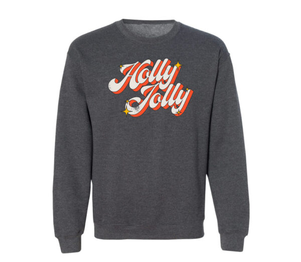 Starry Holly Jolly Christmas Sweatshirt | Dark Heather Color | Made Retro