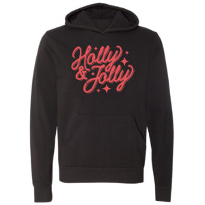 Holly & Jolly Retro Christmas Hoodie | Black Color | Made Retro