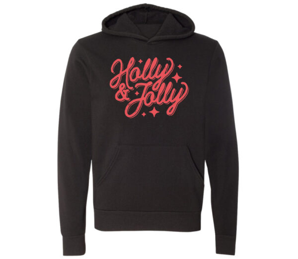 Holly & Jolly Retro Christmas Hoodie | Black Color | Made Retro