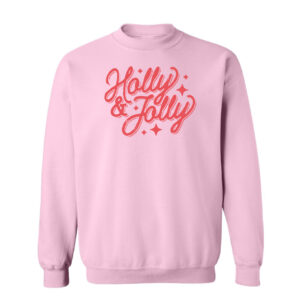 Holly and Jolly Christmas Sweatshirt | Light Pink Color | Made Retro