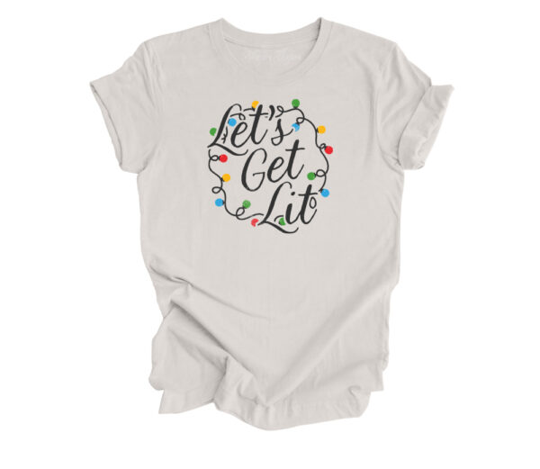 Let's Get Lit Christmas T-Shirt | Vintage White Color | Made Retro