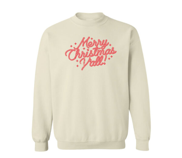 Merry Christmas Y'all Christmas Sweatshirt | Sand Color | Made Retro