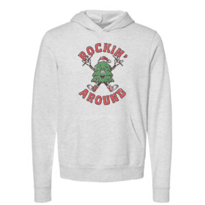 Rockin' Around the Christmas Tree Retro Hoodie | Ash Color | Made Retro