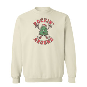 Rockin Around the Christmas Tree Retro Sweatshirt | Sand Color | Made Retro