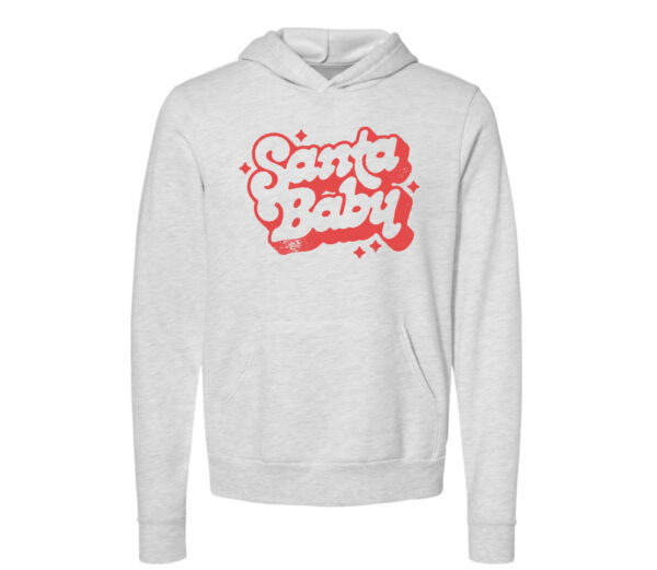 Santa Baby Retro Christmas Hoodie | Ash Color | Made Retro