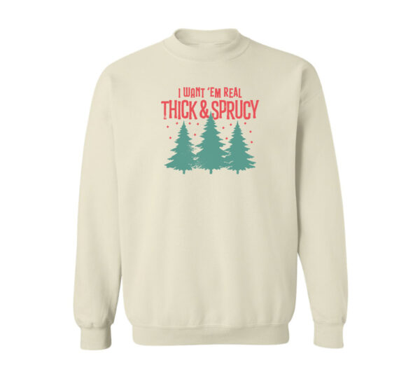 Thick and Sprucy Christmas Sweatshirt | Sand Color | Made Retro