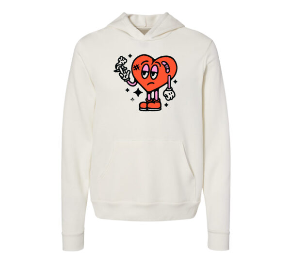 Anti-Valentine's Day Retro Hoodie | Vintage White Color | Made Retro