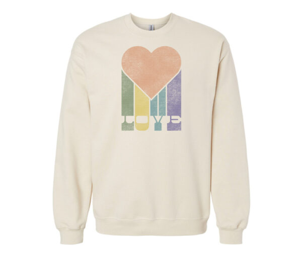 Cute Heart - Valentine's Day Retro Sweatshirt | Sand Color | Made Retro