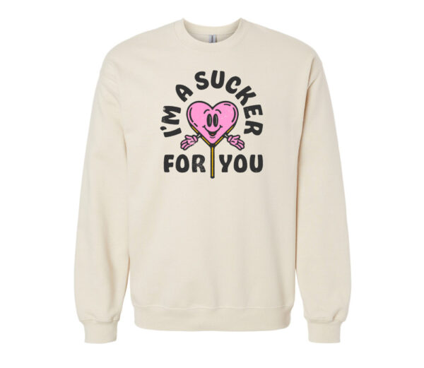 I'm a Sucker for You | Valentine's Day Retro Sweatshirt | Sand Color | Made Retro