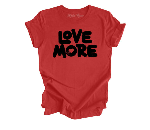 Love More | Valentine's Day Retro T-Shirt | Heather Red Color | Made Retro