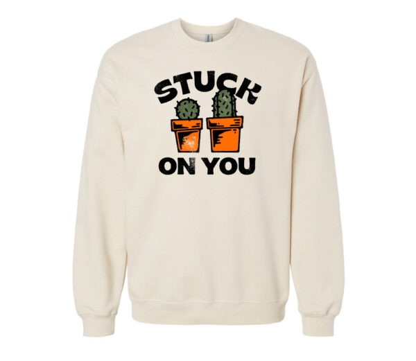 Stuck On You - Cactus Plant | Valentine's Day Sweatshirt | Sand Color | Made Retro