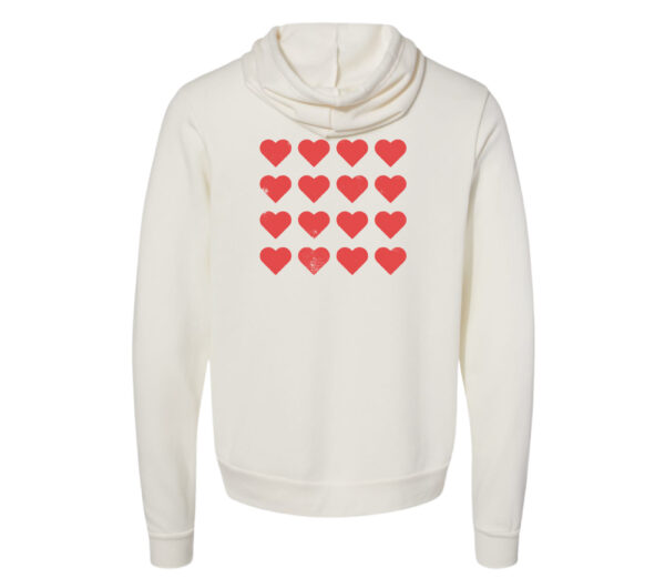 XOXO | Back Heart Designs | Valentine's Day Retro Hoodie | Vintage White Color | Made Retro