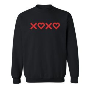 XOXO | Valentine's Day Retro Sweatshirt | Black Color | Made Retro